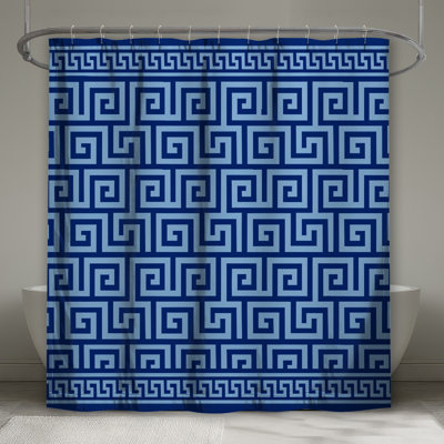 Greek Key Pattern Shower Curtains Extra Long