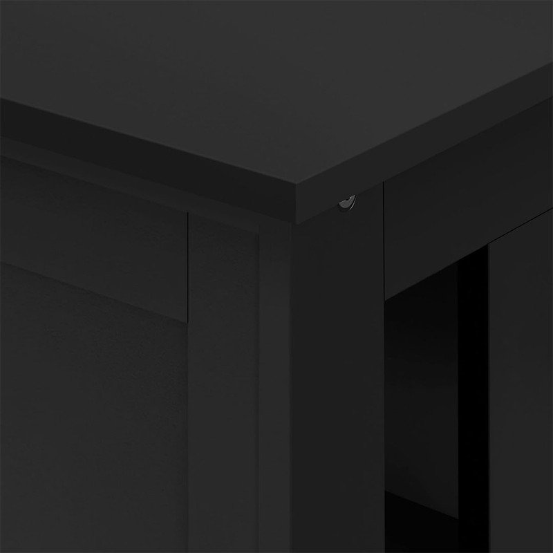 Wooden Storage Console Table with Sliding Door and Adjustable Shelf, Free Standing Cabinet for TV up to 45 Inch, Black