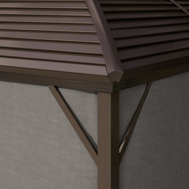 Outsunny 3 x 4m Hardtop Gazebo Aluminium Garden Pavilion, Grey