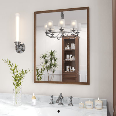 Miroir de salle de bain mural avec miroir en verre trempé de 4 mm