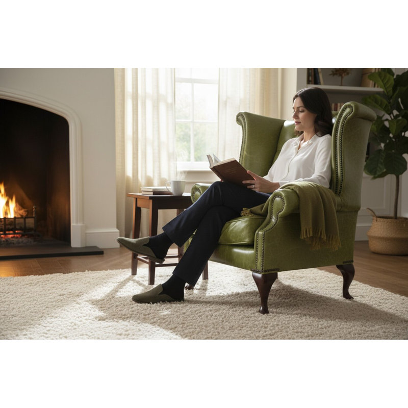 Upholstered Armchair, Apple Green