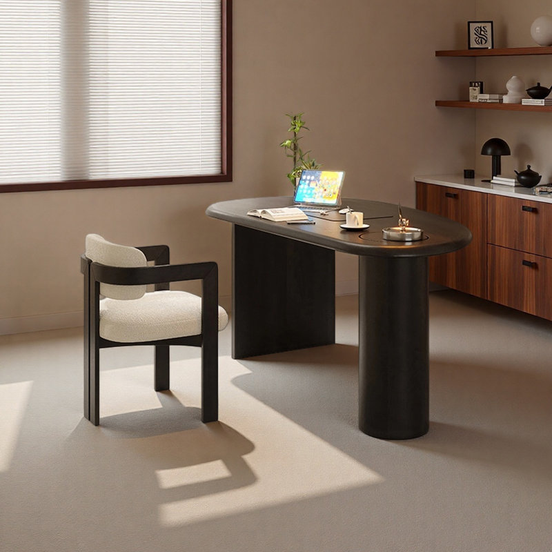 Bureau de style rétro de forme irrégulière