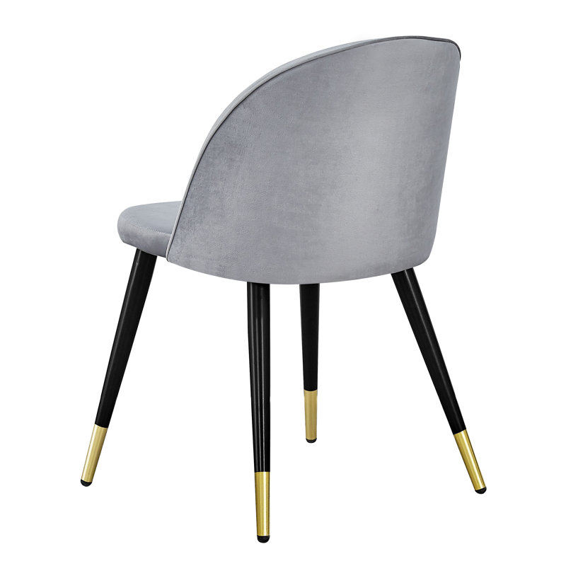 Ivan 47cm H Velvet Upholstered Side Chair, Grey