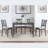 Solid Acacia Slate Gray Rectangle Dining Table for 4, Compact Kitchen or Home Office Desk, Modern Style