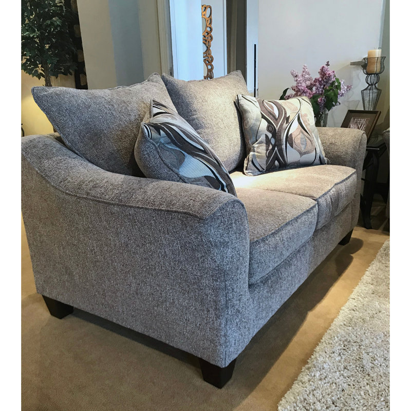 Ensemble de salon, canapé et causeuse 2 pièces en tissu, Gris