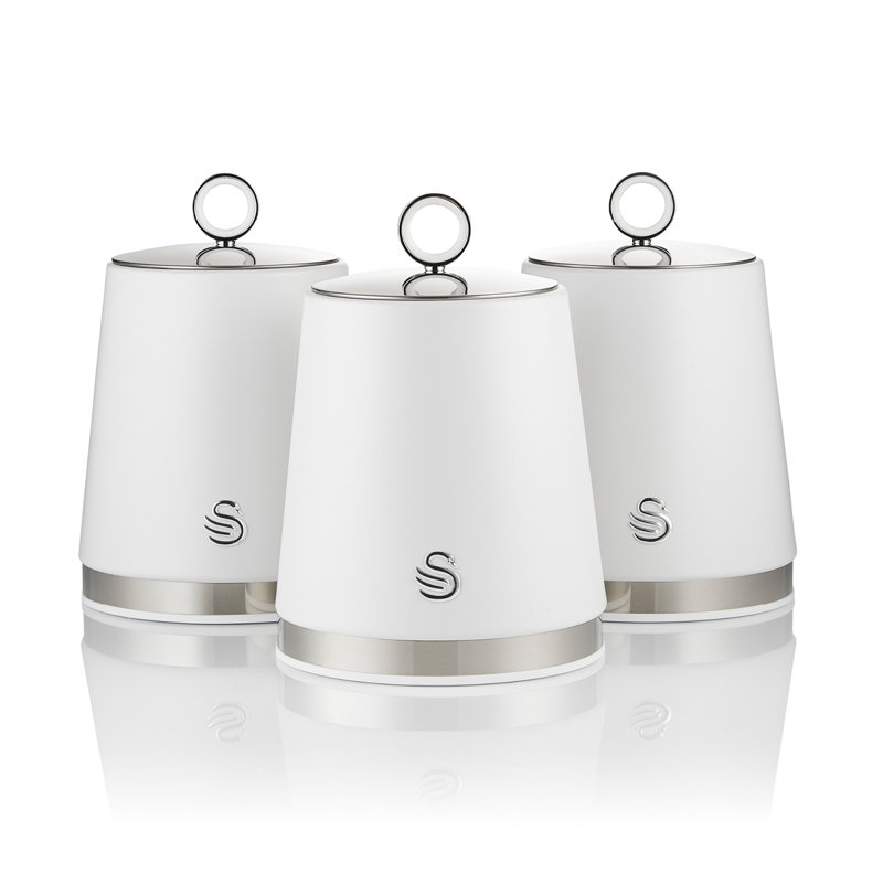 Serenity Iron Canister - Set of 3, White