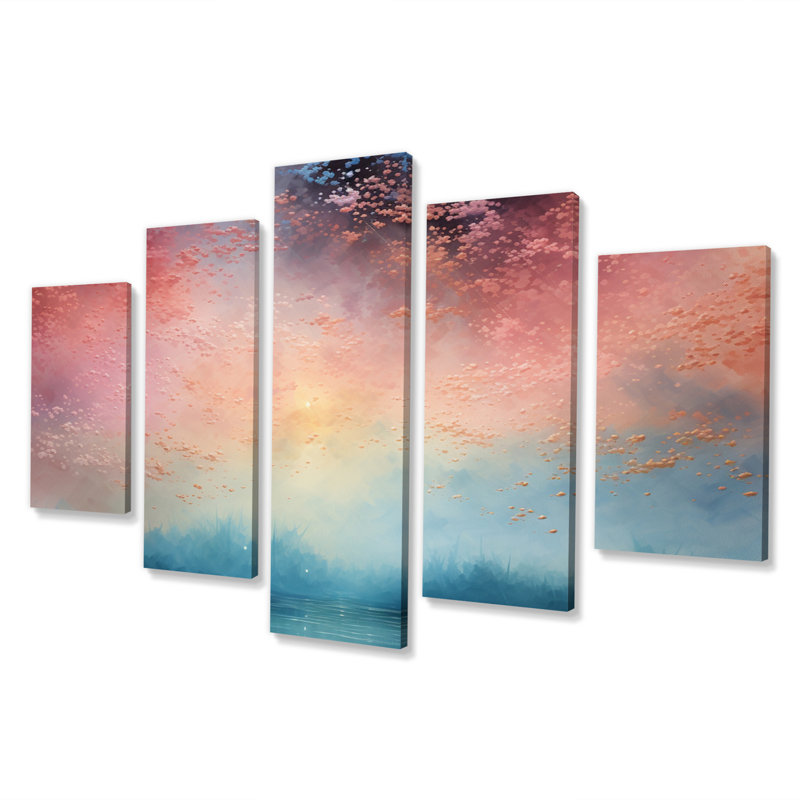 Colourful Sky Photo Celestial Mirage II - Landscapes Wall Art Print - 5 Panels