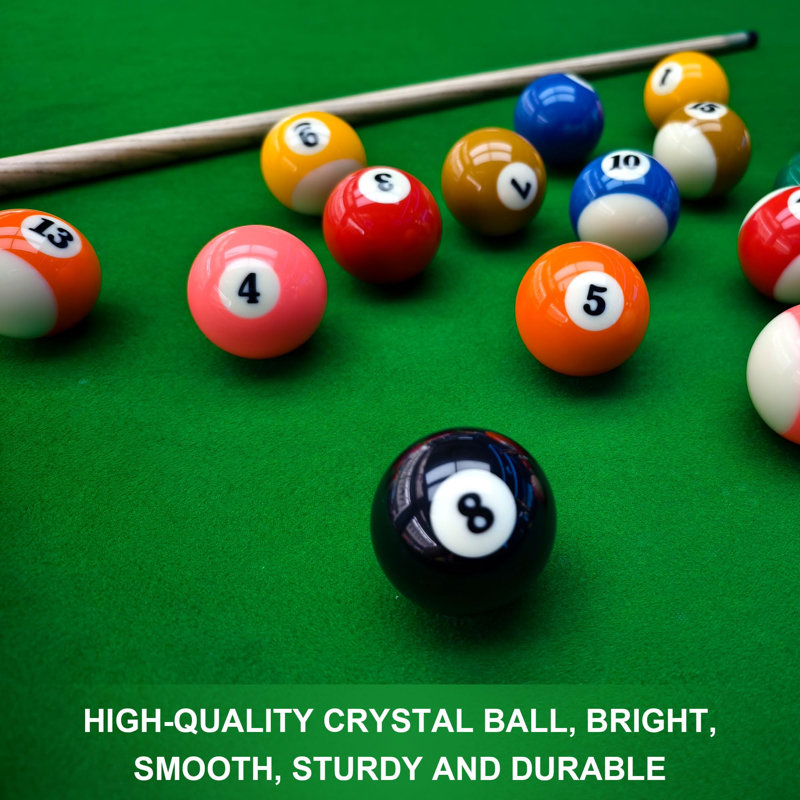 Ensemble de boules de billard pour table de billard de taille réglementaire de 2 1/4 po (16 boules en résine)