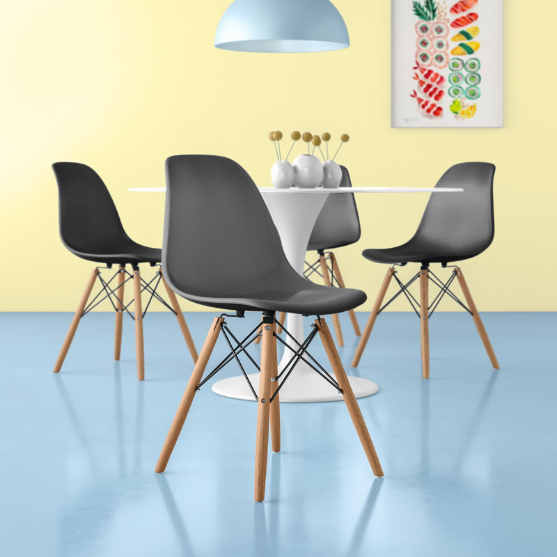 Solid Back Side Chair, Gray