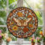 Panneau de vitrail floral Moth ， H 12 po-516267783