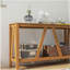 Console, table d'entrée de ferme avec tablette à lattes de rangement, canapé rustique avec anti-basculement pour le salon, couloir-2126556452