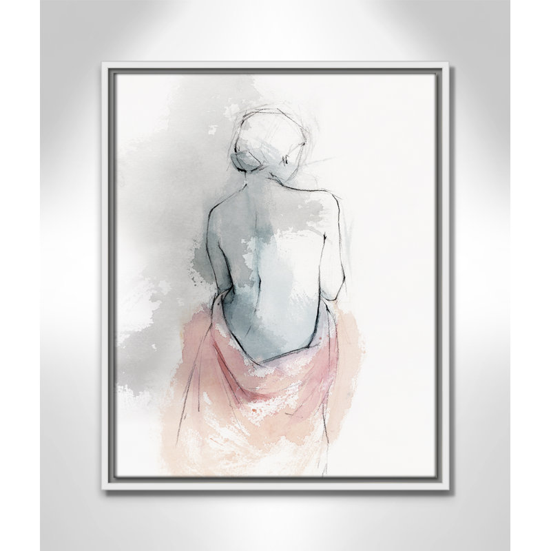 «Pastel Woman I» par Isabelle 7, reproduction d'art, H 21,5 po x l 17,5 po x P 2 po, Toile blanche encadrée