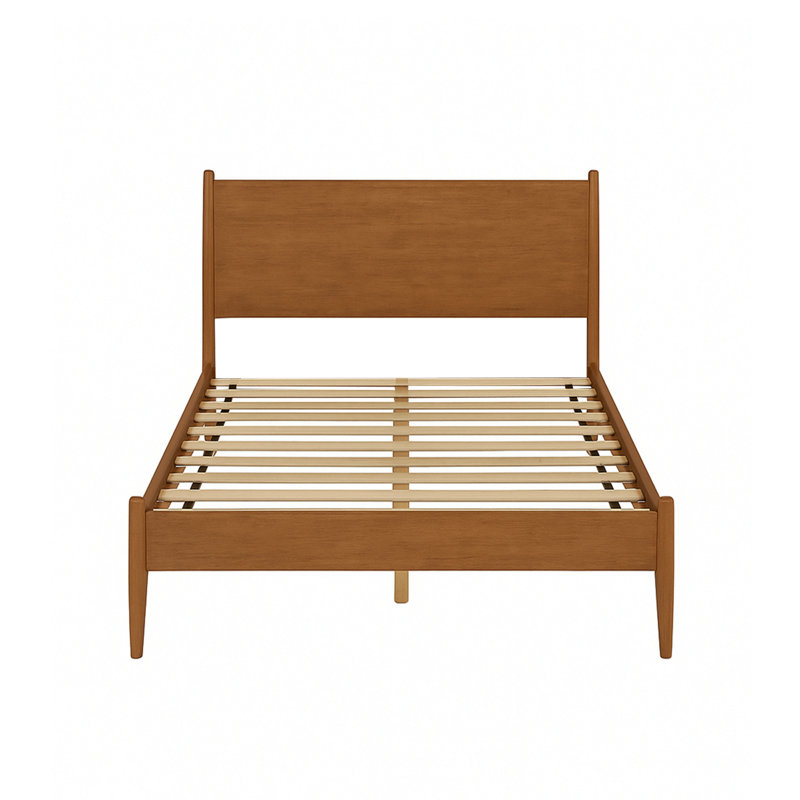 Lit plateforme Mid-Century, Complète, Chêne