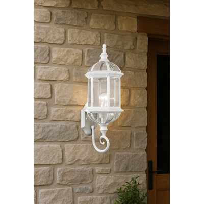 Lanterne murale d'extérieur en verre biseauté H 19 po Roscoe