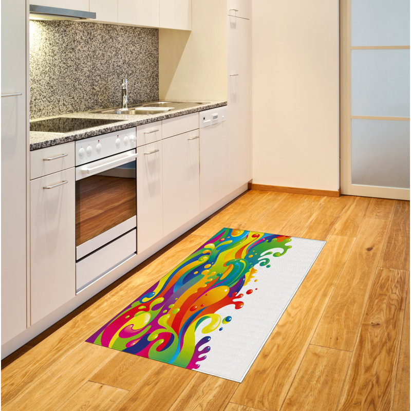 Psychedelic High Density Long Fiber Poly Threads Decorative Area Rug Carpet, Rectangle 2'7" x 5'