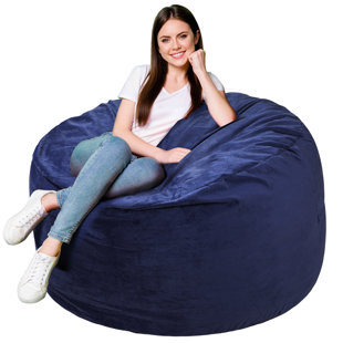 ACH Big Bean Bag Chair 3FT – Memory Foam Filled, Soft Velvet Cover, Removable & Washable – Comfy Chair for Adults, Teens & Kids
