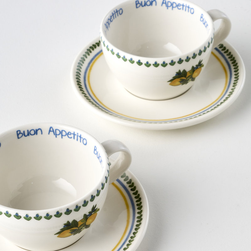 Ensemble de 2 tasses à thé en porcelaine Lemoncello