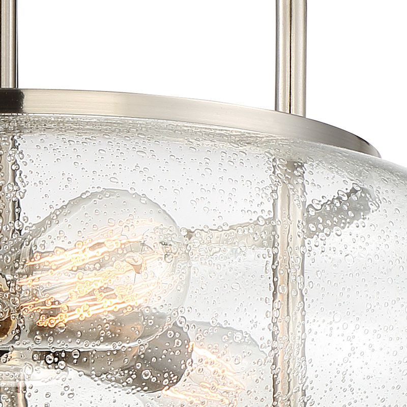 Spofford Glass Semi Flush Mount, Brushed Nickel