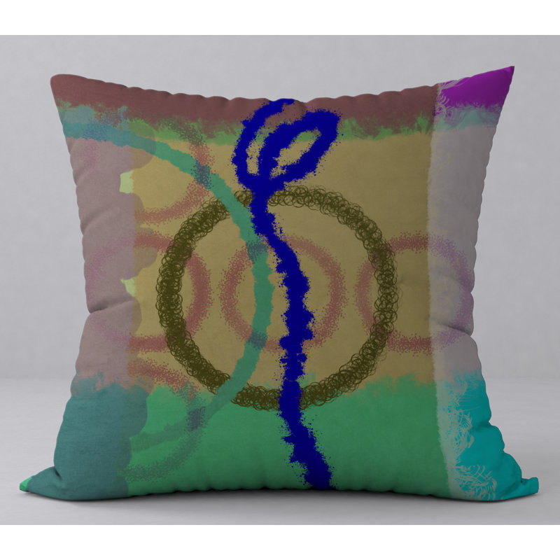 Alert Abstract Reversible Throw Pillow, 20" H x 20" W