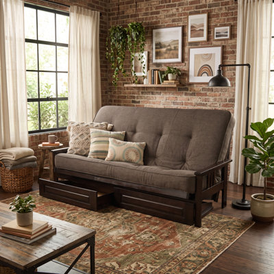 Stratford 86" Queen Futon and Mattress with Drawer set