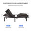 Structure de lit ajustable Zero Gravity avec massage, USB, éclairage sous le lit-115049030