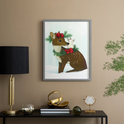 «Christmas Holiday Art XCVII», reproduction d'art encadrée - bois massif