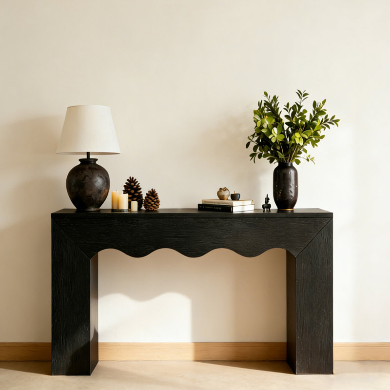 Retro Minimalist Practical Console Table, 32.28" H x 47.24" W x 11.81" D