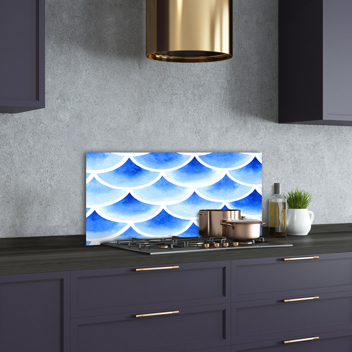 Corrigan Studio Georgiann Fish Scales 50cm x 100cm Glass Panel ...