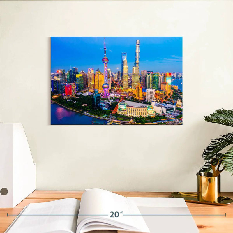 Sireci Shanghai Twilight Skyline, 8" H x 12" W