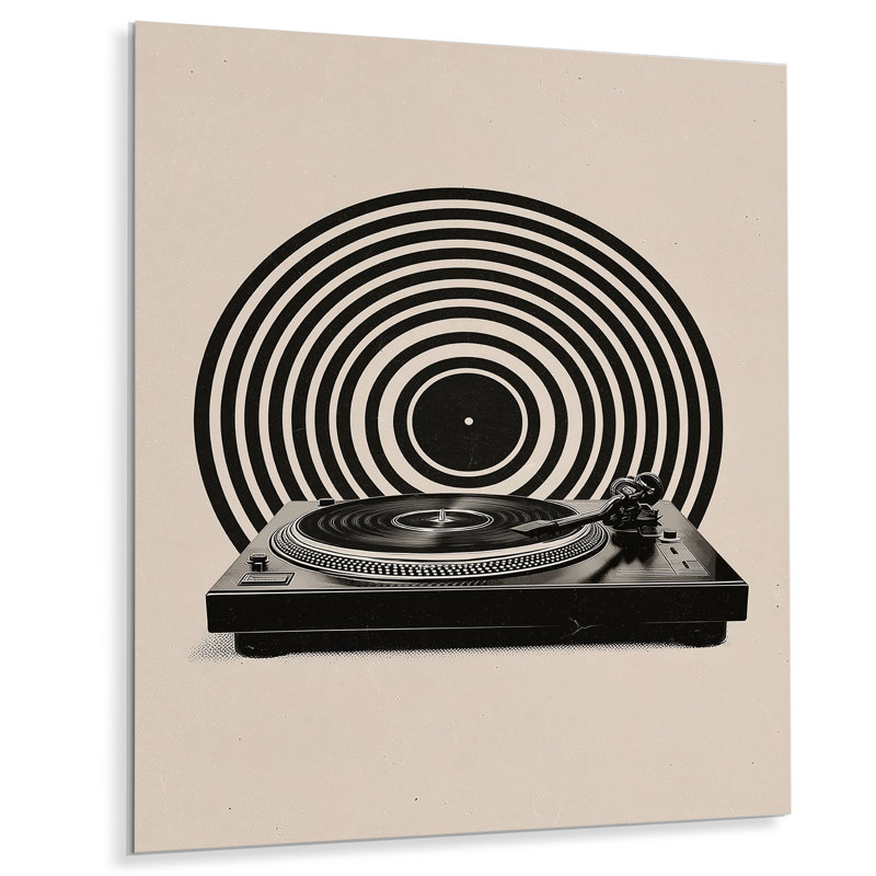 Vinyle noir et gris rétro, L 34 po x H 44 po