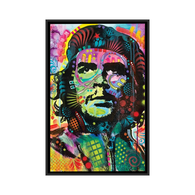 «Che Guevara», impression sur toile, H 26 po x l 18 po x P 1,5 po, Toile avec cadre noir, Pas de tapis