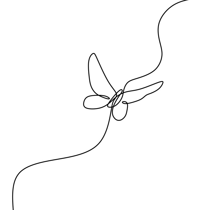 Azelin Butterfly Illustration - Wrapped Canvas Print, 30cm H x 30cm W x 3.8cm D