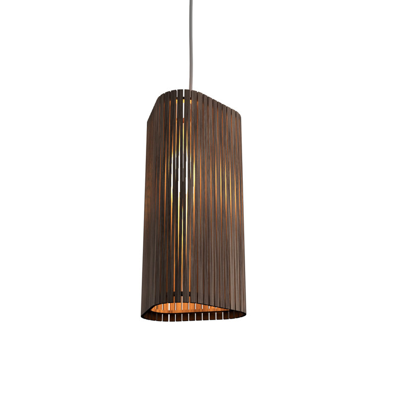 Living Hinges 1 - Light Pendant, American Walnut, 7.87" H x 6.3" W x 6.3" D