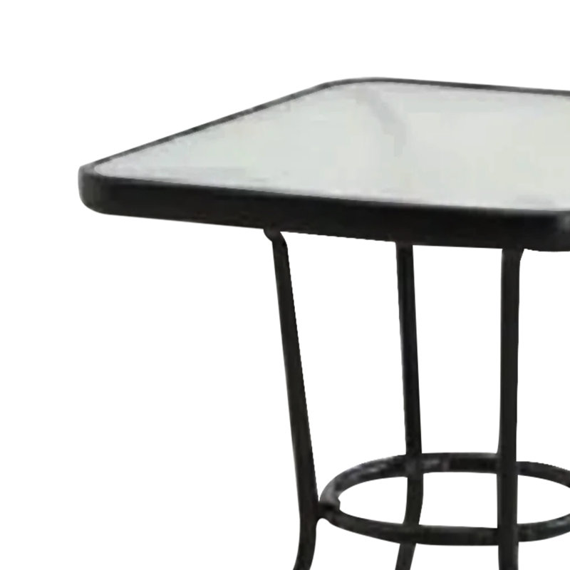 Elkie Square Metal Outdoor Dining Table , 24'' in. W 24'' in. D