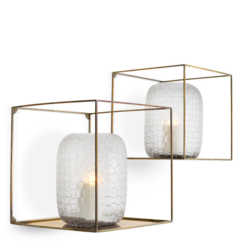 Deco Lantern, 17.72" H x 17.72" W x 17.72" D