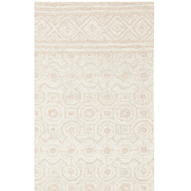 Setzer Hand Tufted Indian Wool Southwestern Rug, Rectangle 9' x 12'