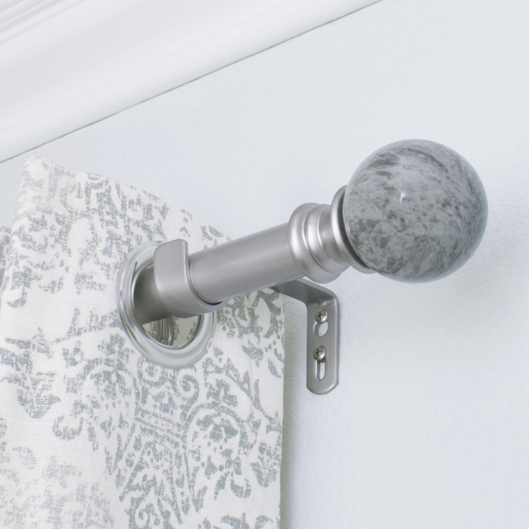 Hulcott Metal Adjustable Single Curtain Rod Alcott Hill® Color: Antique Silver Size: 72"-144" W
