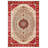 Notto Burgundy Beige Oriental Machine Printed Cotton Polyester Area Rug-1666567397
