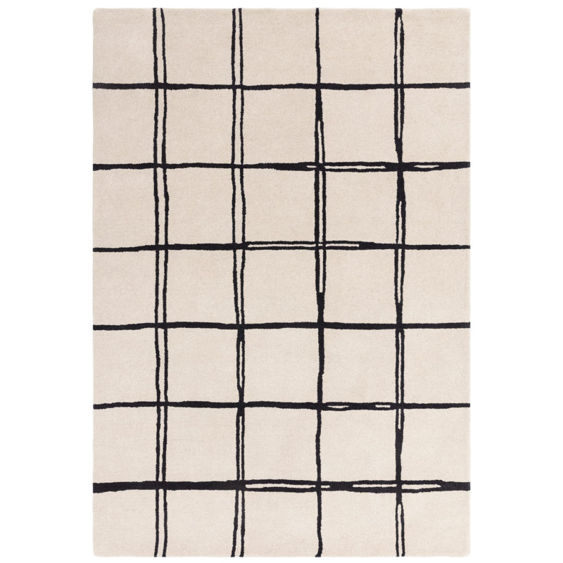 Rosina Geometric Wool Hand Woven Area Rug, Rectangle 120 x 170 cm