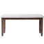 Banc rembourré en lin beige de 38 pouces pour le couloir, le salon, les pieds en bois d'hévéa massif, style Mid-Century moderne, assise confortable à utiliser