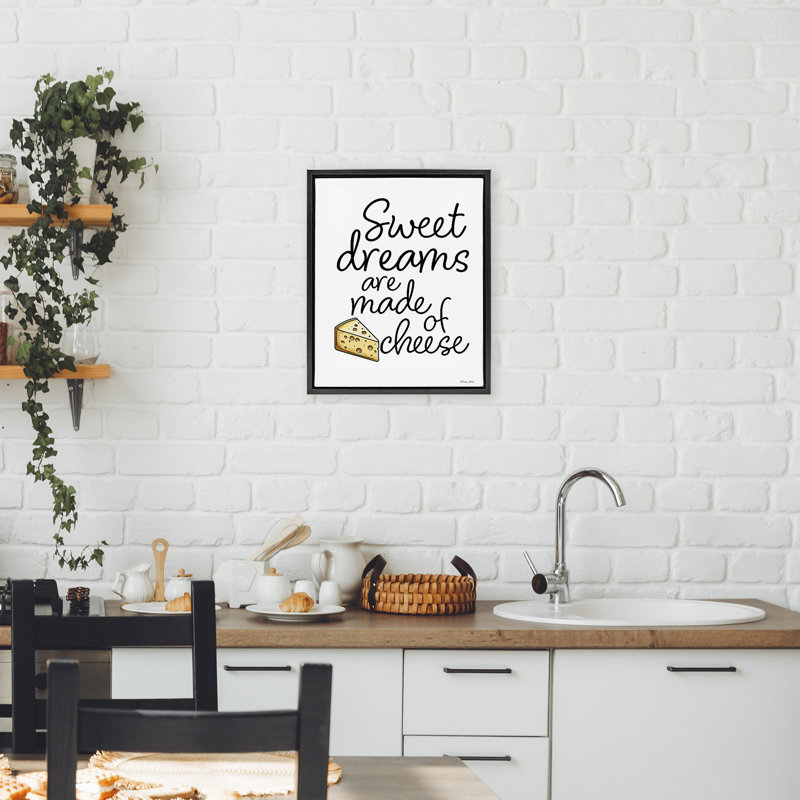 Cadre flottant Sweet Dreams Are Made Of Cheese, design par Susan Ball, Cadre flottant noir de jais, H 21 po x l 17 po