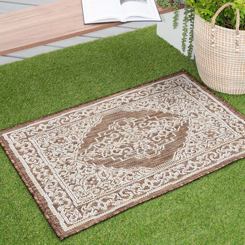 Tapis d'intérieur / extérieur brun Sophie, Rectangle de 2 pi x 3 pi