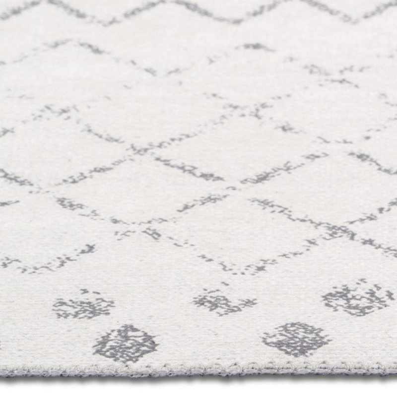 Tapis gris et blanc Aura, Rectangle 6 pi 6 po x 9 pi
