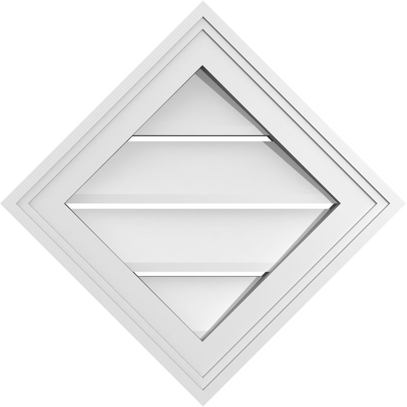 Évent à pignon fonctionnel en uréthane Diamond, H 18 po x l 18 po x P 1,5 po