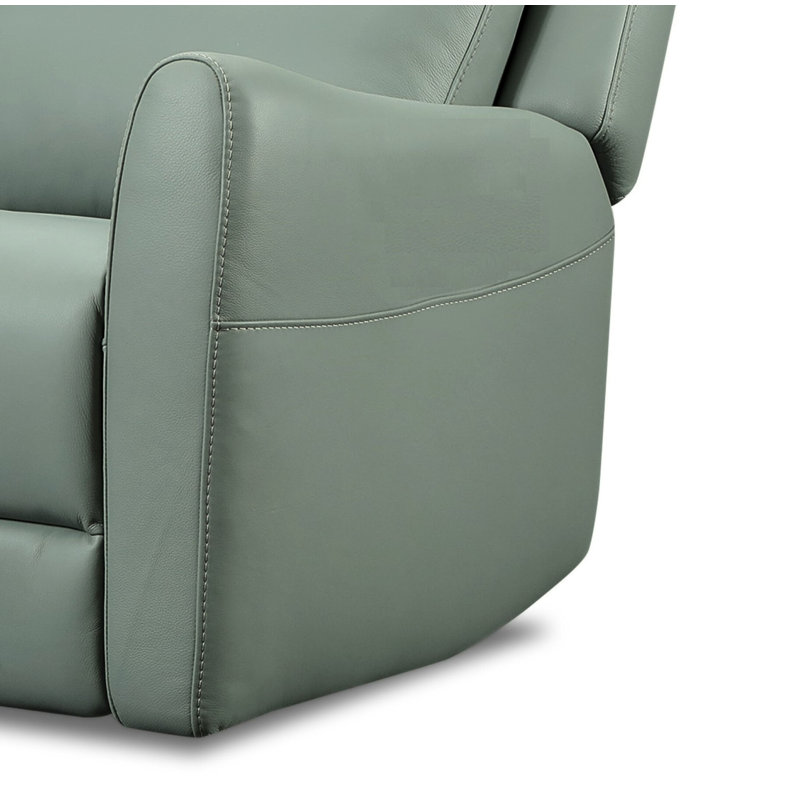 Fauteuil coulissant et pivotant en cuir Brago, Vert