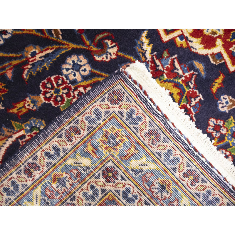 Purple-navy Traditional 10X14 Kashan Oriental Area Rug