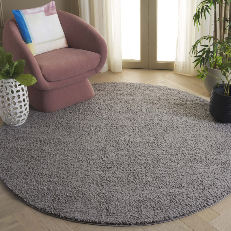 Jemery Performance Solid Color Rug, Round 6'7"