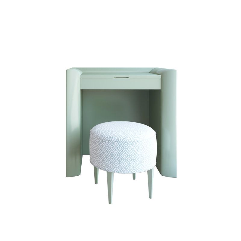 Ensemble coiffeuse avec tabouret et miroir, Mat
