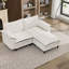 Canapé en L 70,87 po à deux tons en forme de L noir et blanc, canapé modulaire avec repose-pieds, assise profonde en chenille 2 places et coussin - parfait pour le salon, la chambre à coucher, un appartement
