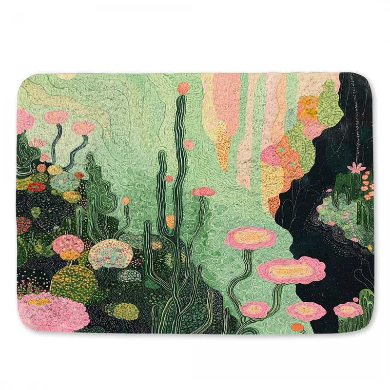 Tapis de bain floral, L 24 po x l 17 po